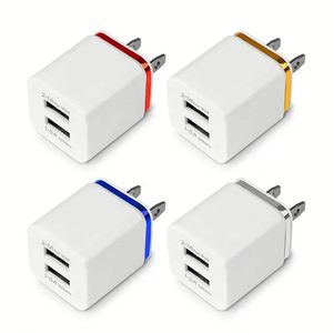 Dual Ports Usb Charger US EU <b>Plug</b> 2.1a Wall Charger Block Charger Power <b>Adapter</b> for Phone 6 7 8 X 11 12 13 14 Pro Max - Product Image 1