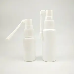 Nasal Spray Bottle 10ml 20ml 30ml 50ml White HDPE Nasal Throat Spray Bottle/oral Sprayer Bottles With Long Nozzle For Medical Packaging