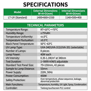 Cámara de Prueba UV Ambiental Profesional, Máquina de Envejecimiento por Luz Solar Acelerada para Control de Calidad Textil, Máquina de Envejecimiento UV - Product Image 2