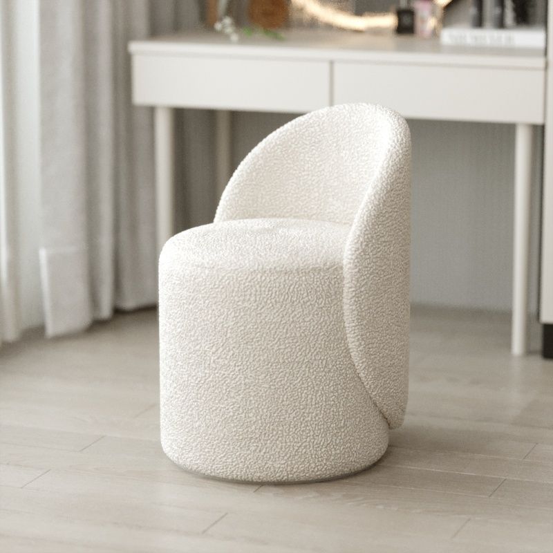 Nordic Rotating Dressing Stool with Backrest 1pc Household Makeup Chair for Home Office Bedroom Furniture