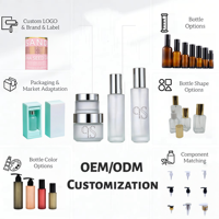 Cosmétique Ambre à Épaule Plate 20ml 30ml 40ml 50ml 80ml 100ml 120ml Vaporisateur à Brume Noire/Lotion pour le Corps Bouteille en Verre