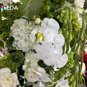 LEDA Fournitures de mariage Décoration de mariage Arche ouverte en soie avec fleurs artificielles et verdure pour toile de fond de mariage et décoration d'événements - Product Image 2