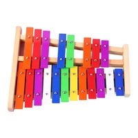 Hot Selling Educational 25-Note Colorful Chromatic Wood & Metal Glockenspiel Xylophone Metal Keys Musical Instrument for Kids