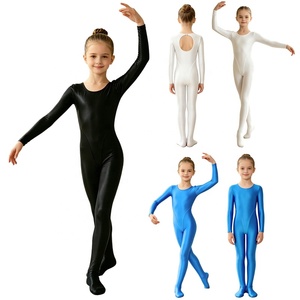 Combinaison Métallique Scintillante à Manches Longues pour Filles, Col Rond, pour Danse, Gymnastique, Spectacles, Enfants, Personnalisable - Product Image 1
