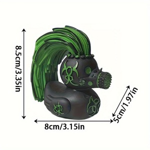 ฟิกเกอร์เรซิ่นพังก์ร็อกรูปเป็ดซาตานจาก Duckieville สำหรับแฟนๆ แนวกอธและอีโม - Product Image 3