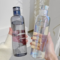 Bouteille d'eau en verre borosilicate personnalisable avec échelle d'hydratation horaire