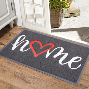 Alfombra de PVC para Puerta con Diseño de Corazón, Rectangular, Gris Oscuro, Antideslizante, Fácil de Limpiar, para Entrada y Puerta Principal - Product Image 2