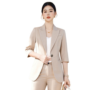 Women's Summer Lightweight Suit Set Three Quarter Sleeve Breathable Casual Professional Work Uniform Spring/Summer - Product Image 4