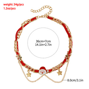 ** Conjunto festivo de joyería de muñeco de nieve, collar de Navidad, pulsera, Gargantilla para mujer, fiesta de vacaciones, <span class=keywords><strong>intercambio</strong></span> de regalos y vacaciones de invierno - Product Image 5