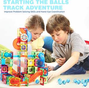 3D giocattoli educativi con stelo per bambini 3D blocchi da costruzione a magnete in plastica mattoncini in marmo mattonelle magnetiche confezionate - Product Image 4