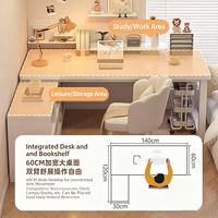 Bureau d'angle en L intégré avec étagère et tiroir, en MDF blanc, pour bureau à domicile et chambre - Bureau d'ordinateur pour étudiant