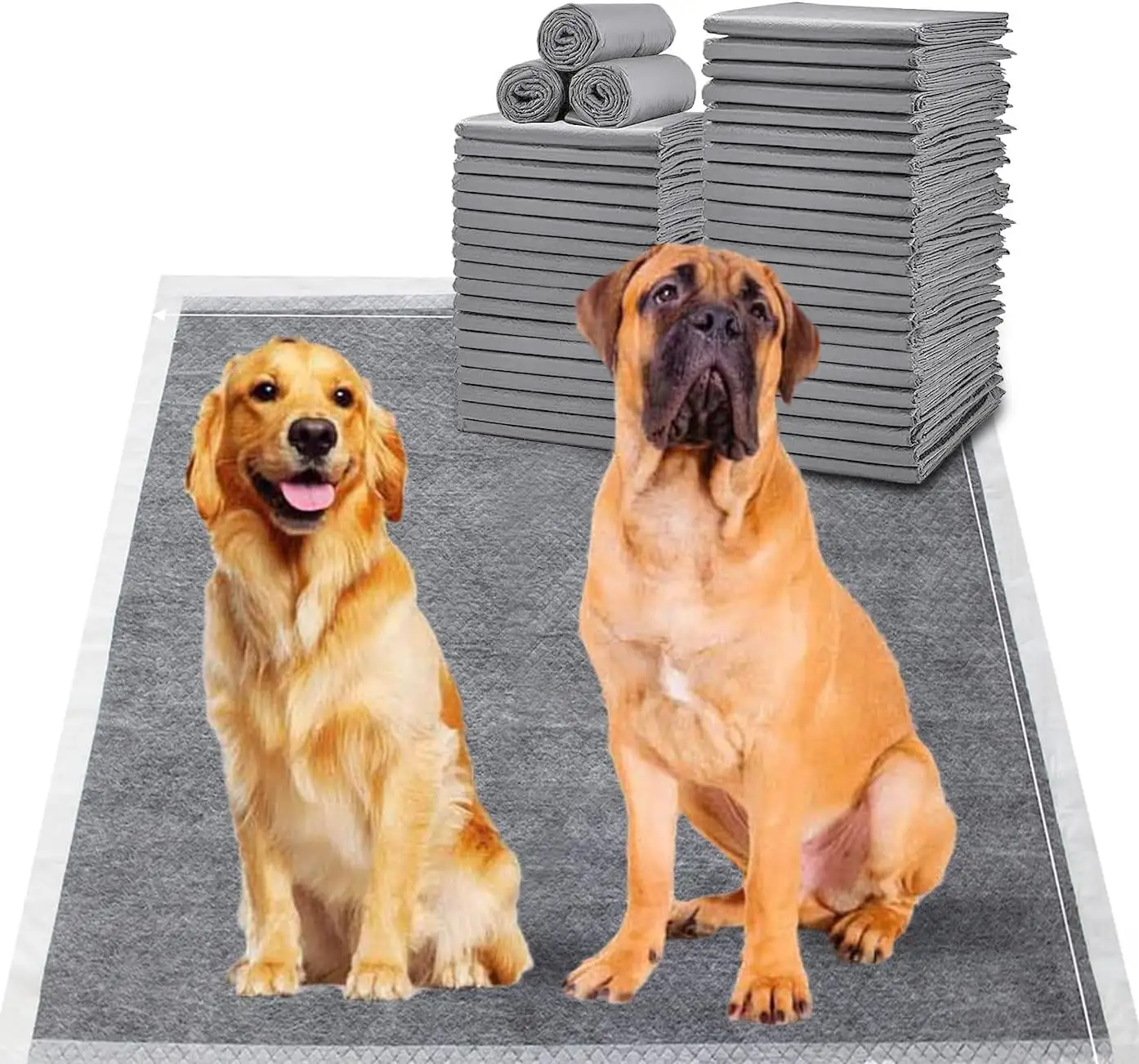 Disposable Puppy Training Pads L Charcoal Puppy Pads Large 24" x 36" Super Absorbent Leak-Proof Dog Pee Pads