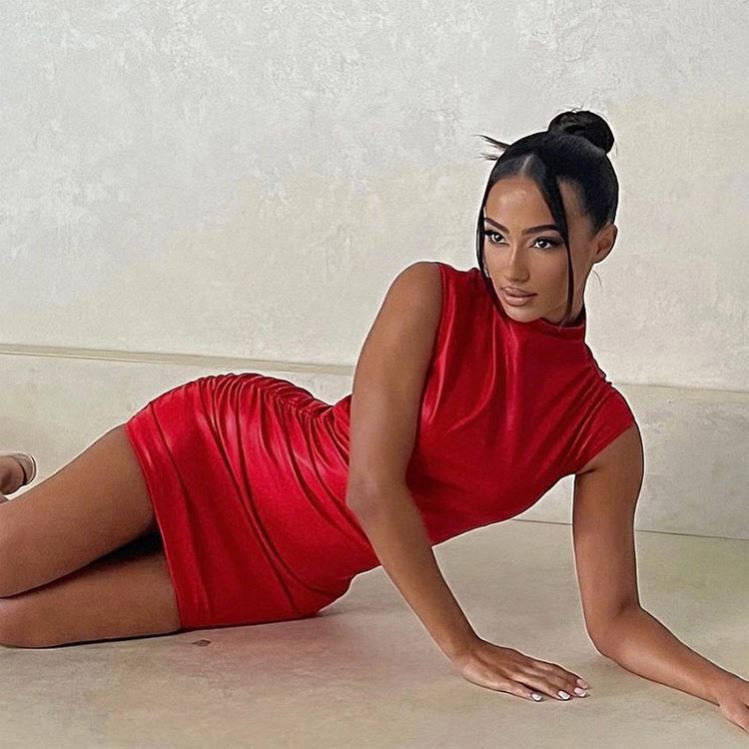 Wholesale Sexy Red Bodycon Dress for Women - Sleeveless Satin Maxi with  Backless Design and Comfortable Fit