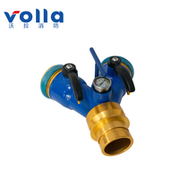 Volla 360 Swivel 2-Way Fire Hose Splitter-2.5MPa Pembagi Air Penstabil Aliran Pegangan Anti-Kunci Pengukur Tekanan 6.0 MPa Tahan Tekanan Tinggi