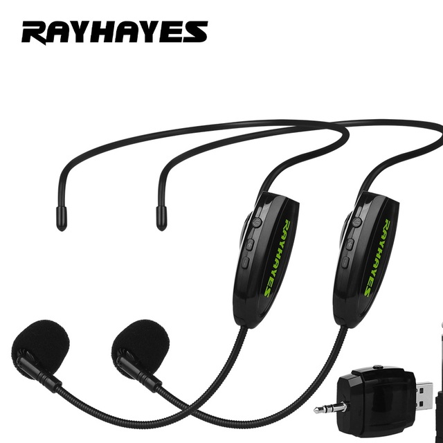 RAYHAYES RA-922 Wireless Lavalier Microphone 2.4G Noise Cancelling Head Mounted  for Meetings Teaching