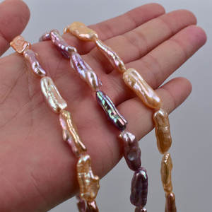 Collar de Perlas Keshi de Agua Dulce con Forma Barroca Natural de 7-8 mm, Joyería Semiterminada con Cuentas Sueltas como Accesorio - Product Image 2