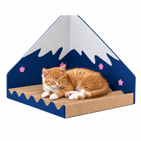 Lit grattoir pour chat en carton ondulé personnalisé, fabricant OEM de griffoirs pour chat au design montagne