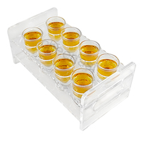 Juego de vasos pequeños personalizados para tiro, soporte para bandeja de tiro, gafas de Base pesada para whisky, esmeriladas, 8 Uds.