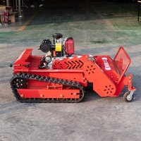Tondeuse à gazon à chenilles télécommandée HIGHTOP HT-800 avec moteur diesel sans balais et pompe, largeur de coupe de 80-120 cm