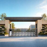 Portail de sécurité extérieur pliable et rétractable en acier inoxydable électrique pour entrée de garage