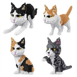 Bloques de Construcción de Plástico ABS Exclusivos Transfronterizos, Kits de Montaje de Gatos Calico, Louvre y Titanic - Venta al por Mayor desde Almacén - Product Image 1
