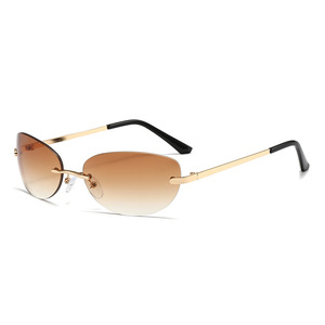 Nouvelles lunettes de soleil futuristes sans monture style œil de chat Y2K unisexe polarisées UV400 teintées tendance 2516 - Product Image 4