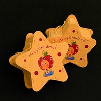 Boîte cadeau portable en forme d'étoile avec logo personnalisé, écologique, avec poignée, emballage en carton de luxe pour bonbons et jouets de Noël, recyclable