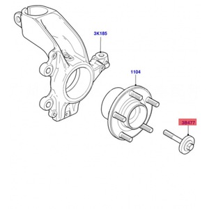 สลักเกลียวสำหรับฟอร์ดโฟกัส 1569107 คลาส 8.8 เกลียวโลหะ UNC พร้อมน็อตในตัว - Product Image 2