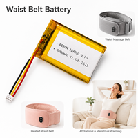 Batería recargable de polímero de litio (LiPo) de 3.7V 3000mAh 124050 para cinturón de masaje térmico lumbar y cinturón de calentamiento uterino, venta al por mayor OEM