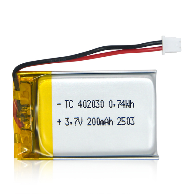 3. 7V Polymer Li-ion Battery TC402030 Polymer Lithium Battery 200mah for Consumer Electronics