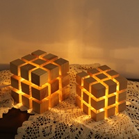 Luce magica cubo 3D lampada per bambini luce notturna in legno lampada notturna per bambini