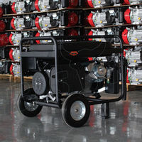 Générateur d'électricité à essence BISON CHINA BS6500 380V 5Kw OHV GX390 4 temps refroidi par air, réservoir de carburant de 25L, démarrage électrique/manuel, monophasé/triphasé