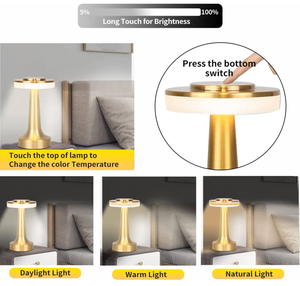 Lámpara de mesa de Bar retro, lámpara de mesa LED con <span class=keywords><strong>sensor</strong></span> táctil, inalámbricas recargables para luces nocturnas restaurante, café, dormitorio, decoración de luz - Product Image 5