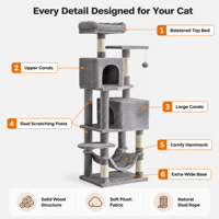 Arbre à chat moderne de luxe en peluche à 7 niveaux avec griffoir en sisal, écologique, cadeau d'Halloween et de Noël, utilisation intérieure et extérieure, en carton