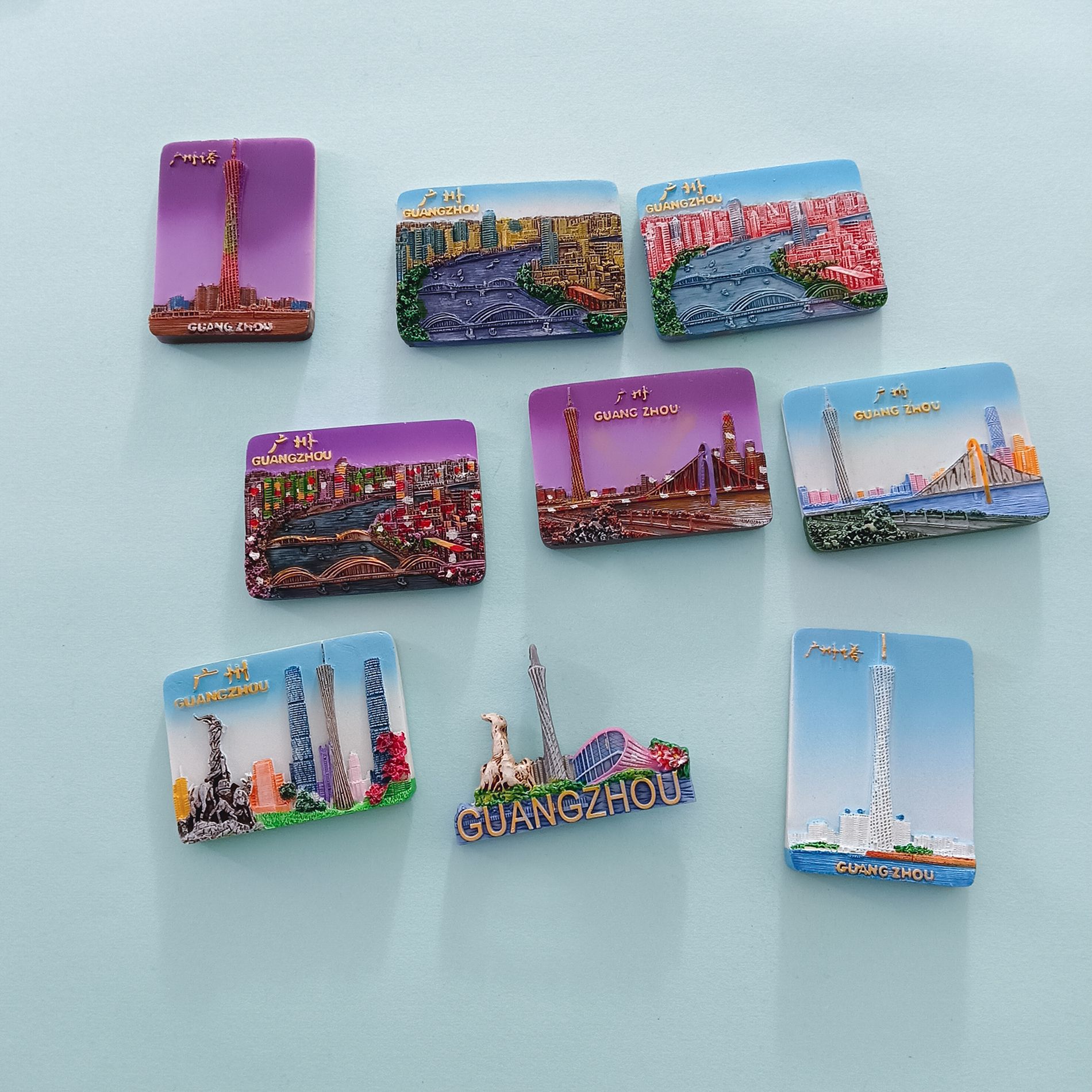 Guangzhou Souvenirs - Modern Metal Refrigerator Magnets