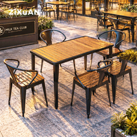 Balkon Mobilyası Açık Hava Otel Lüks Yemek Masası Takımı Bistro Sandalyesi İskandinav Veranda Demir Sehpa Yemek Masası Takımı 4 Kişilik
