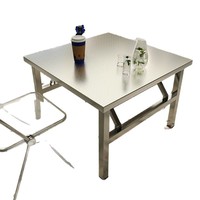 Table pliante en acier inoxydable de haute qualité Portable Home Outdoor Stall Location Table à manger carrée