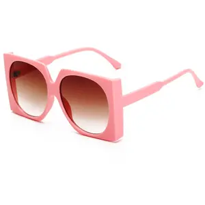Venda quente Nova moda 2023 oversize rosa quadro quadrado redondo lente óculos de sol mulheres retro 90s vintage atacado