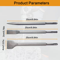 Kit de ciseaux SDS Plus KiWALL 2/3 pièces, ensemble de ciseaux à béton, ciseaux à pointe de taureau, ciseaux plats et ciseaux larges pour marteau perforateur rotatif