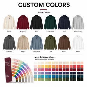 เสื้อสเวตเชิ้ตแบบซิป ¼ ตัว คอวี ทรงลำลอง พรีเมียม สตรีทแวร์ ผ้าฟลีซ สีเบอร์กันดี ไซส์ S-4XL รับผลิตตามแบบ พร้อมสกรีนโลโก้ ขายส่ง - Product Image 3