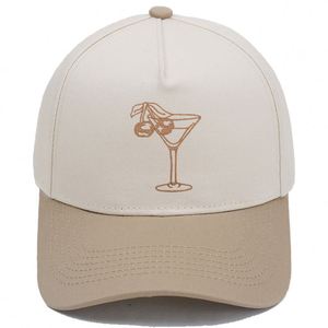 Casquette de baseball brodée multicolore en verre de vin cerise, style rétro décontracté pour hommes et femmes - Product Image 5