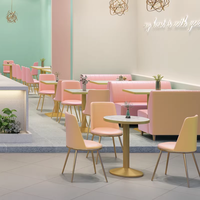Ensemble table et chaises de restaurant en mousse haute densité et métal, durable, prix usine, pour restaurant, café, salon de thé