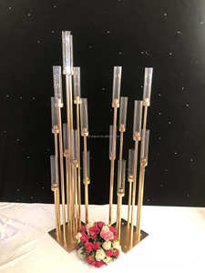 Venta al por mayor moderno oro alto candelabro decoración de Mesa <span class=keywords><strong>10</strong></span> cabezas de hierro Metal boda portavelas elegantes centros de mesa - Product Image 2