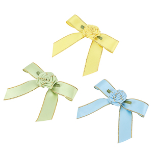 Vải Nhân Tạo Rosettes Mini Hoa Thủ Công Mỹ Nghệ DIY May Trang Trí Lễ Hội Đám Cưới Nhỏ <span class=keywords><strong>Ribbon</strong></span> Hoa Hồng Với Màu Xanh Lá Cây Lá - Product Image 1