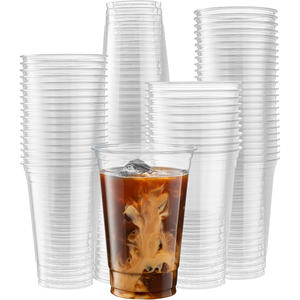 Gobelets en plastique jetables personnalisés avec logo, transparents en PET, pour emporter, 8oz, 9oz, 10oz, 12oz, 16oz, 20oz, 24oz - Product Image 1