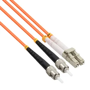 ST-LC de fibra óptica, cable de parche multimodo, dúplex