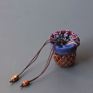 July 7th Handmade <b>Bamboo</b> Woven Tea Pouch Round 1-3L Traditional Style Portable Travel Tea Storage Bag - Product Image 4