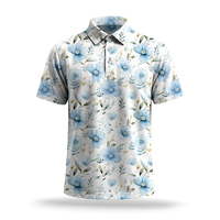Service OEM - Polo de golf pour homme - Imprimé graphique - Manches courtes - Performance - Évacuation de l'humidité - Respirant - Vêtement décontracté pour l'extérieur