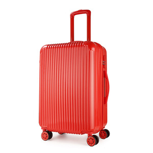 Valise de mariage rouge 24 pouces à roulettes silencieuses avec fermeture éclair et cadenas pour bagages de mariée - Product Image 5