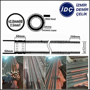 Ceramic Pipe Coating Seamless Carbon Steel Pipe Black Round Steel Tube For Large Foundry EAF Slag For AsilCelik KocCelik